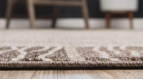 Miniatura 4 de Unique Loom Del Mar Collection - Alfombra rectangular Sarah (9 x 12 pies, color beige oscuromarrón)