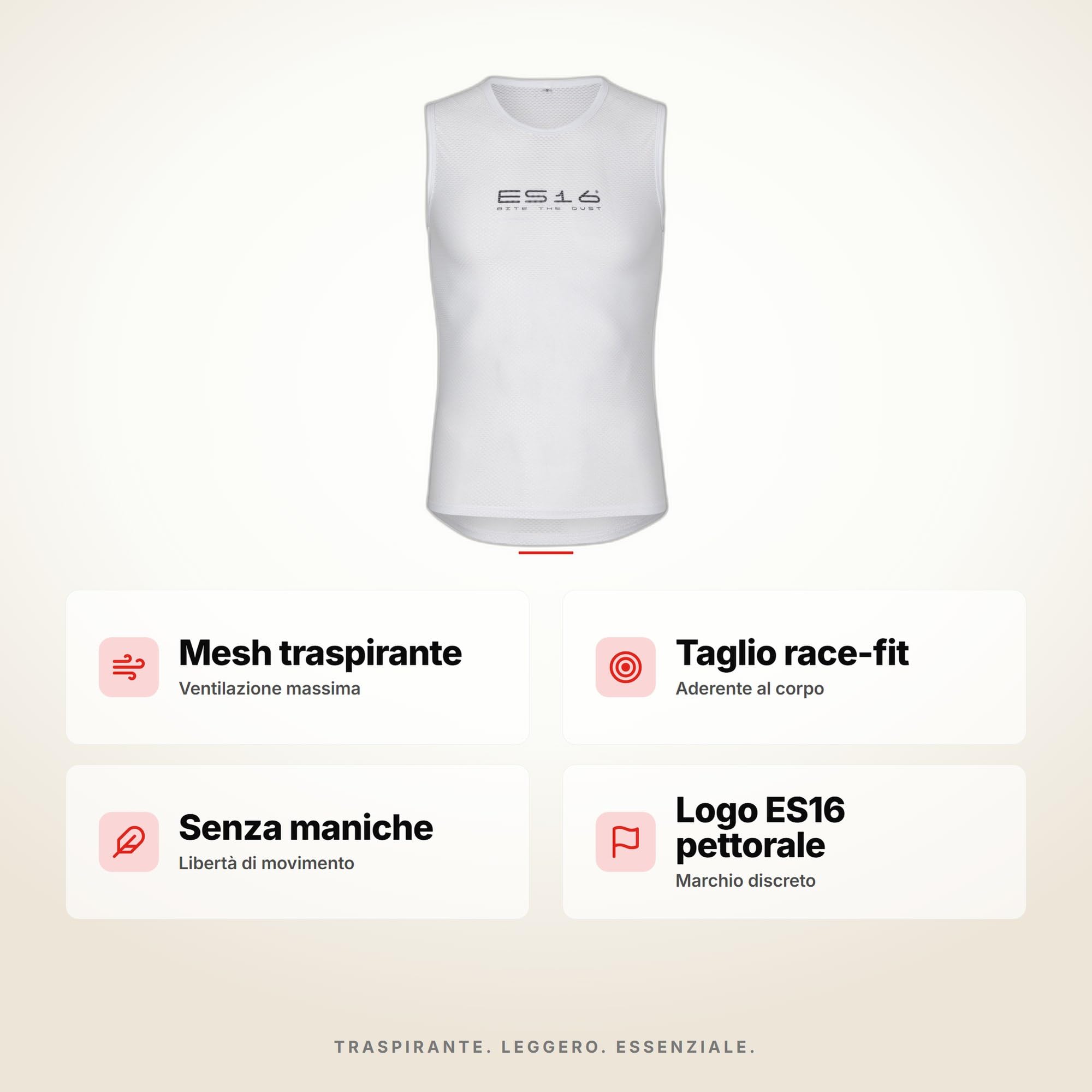 Sottomaglia Intima Senza Maniche in Mesh da Ciclismo e Spinning Unisex