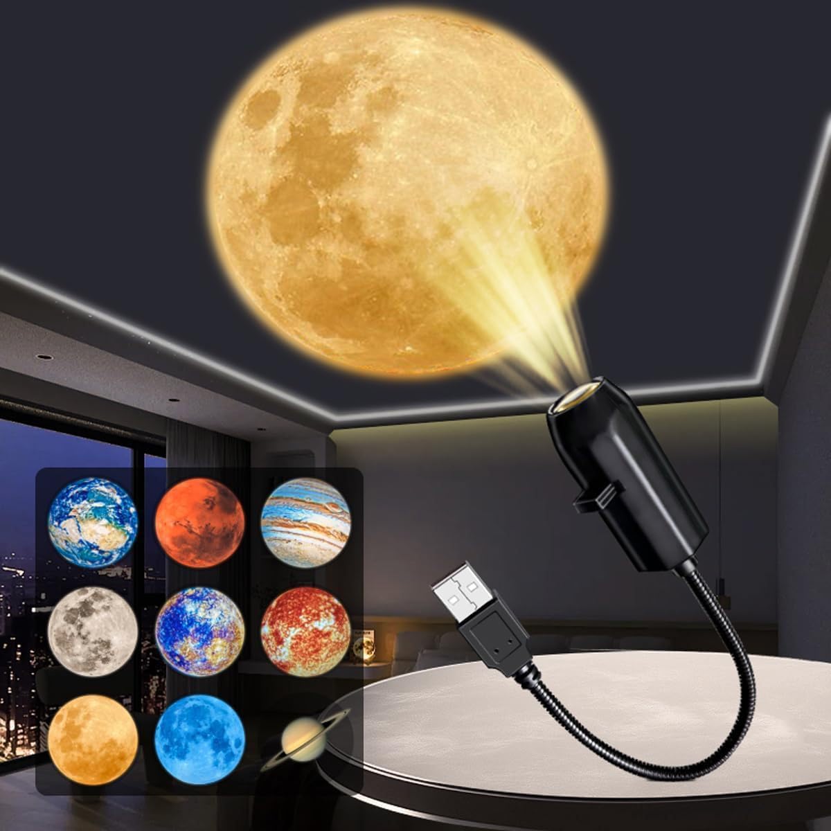 Planets of the Solar System LEDProjector Lamp,Planetarium Galaxy Projectors