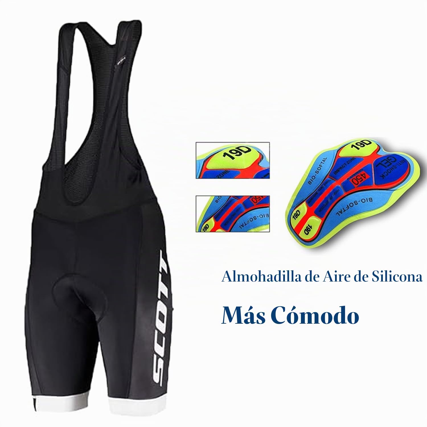Conjunto de ropa de ciclismo para hombre de verano - Elegante y funcional Maillot de ciclismo con pantalones cortos acolchados de gel 19D transpirable y de secado rápido, Nreo, M