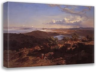 ArtDirect José María Velasco 18x14 Gallery Wrapped Canvas Museum Art Print Titled: The Valley of Mexico from the Santa Isabel Mountain Range (1875)