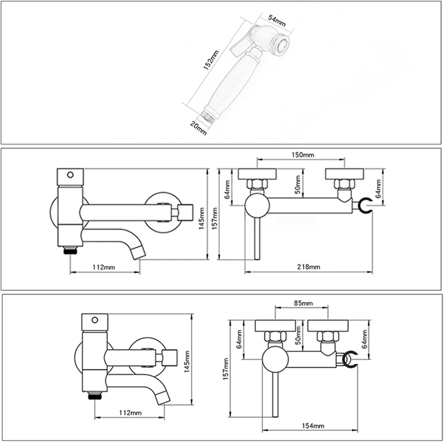 Toilet Shower Spray Mixer Set White Bifunctional Hand Held Sprayer Toilet Attachment 360 Rotation Bathroom Toilet Bidet Mixer Spray Kit,SPR