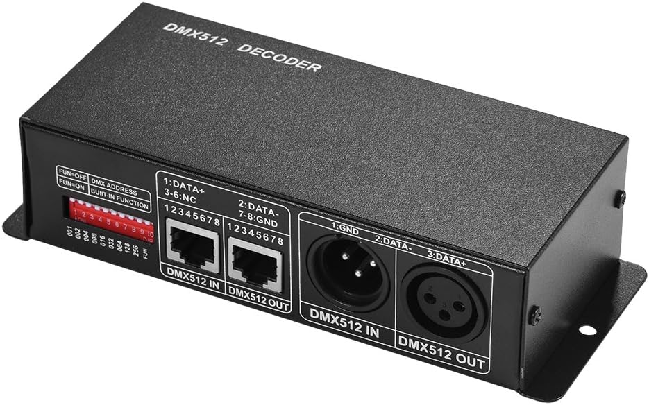 DMX512 Controller, 5 V ~ 24 V DC, 4 A, DMX 512, 3 Kanäle, Decoder-Modul ...