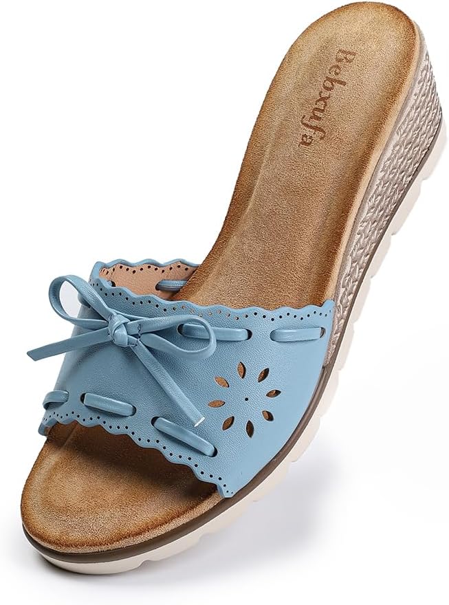 Womens Slip on Wedges - Comfortable Slides