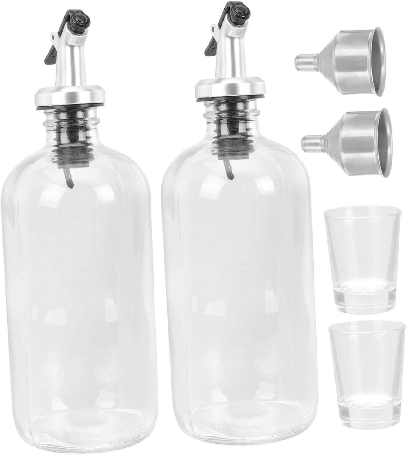 Ciieeo 1set Mouthwash Dispenser Set Funnel and Cups Glass Rinse Bottle for Bathroom and Mouthwash Supplies for Home Hotel