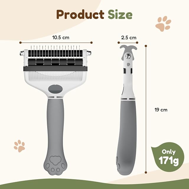 Foto 5 de 8 de Zivacate 3 en 1 Cepillo para Perros y Gatos, Doble Cara 17+9 Dientes