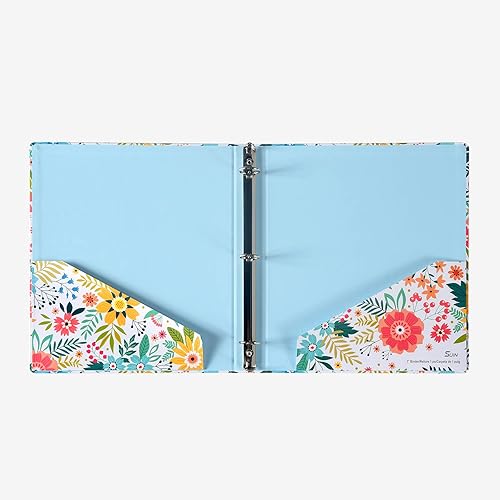 Miniatura 2 de Carpeta de 3 anillos de 1 pulgada con bolsillos, carpetas decorativas de anillos redondos de 1 pulgada para la escuela con capacidad para letras de