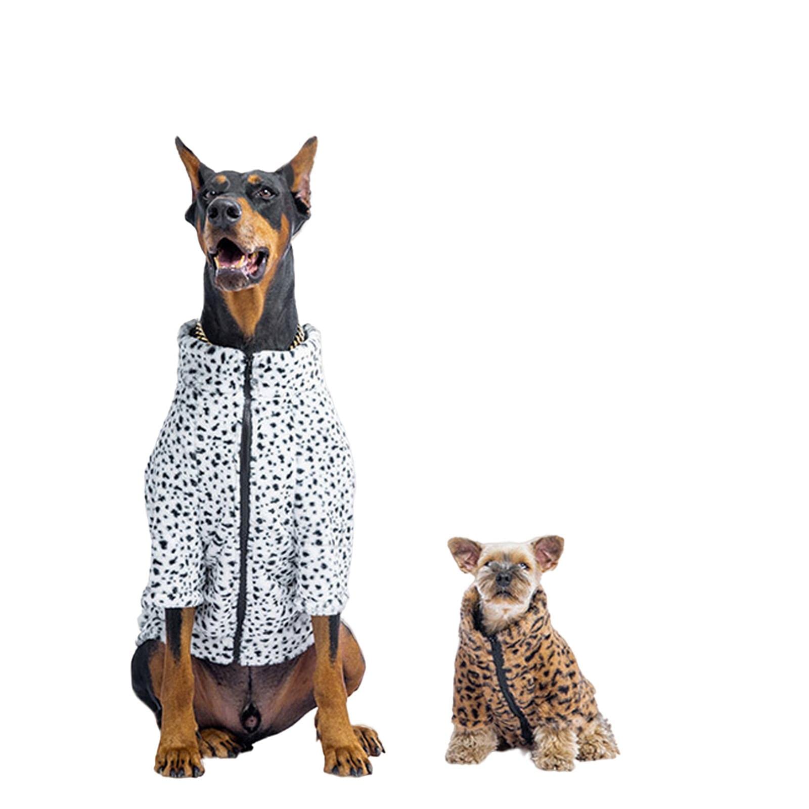 Vestiti per Cani Abiti per Cani Invernali per Cani di Grandi Dimensioni Giacca per Cani Leopardo di Lusso Bulldog Doberman Caldo Pile per I Cani da Solo