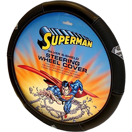 Plasticolor 006483R05 Superman Silver Shield Car Truck SUV Steering Wheel Cover