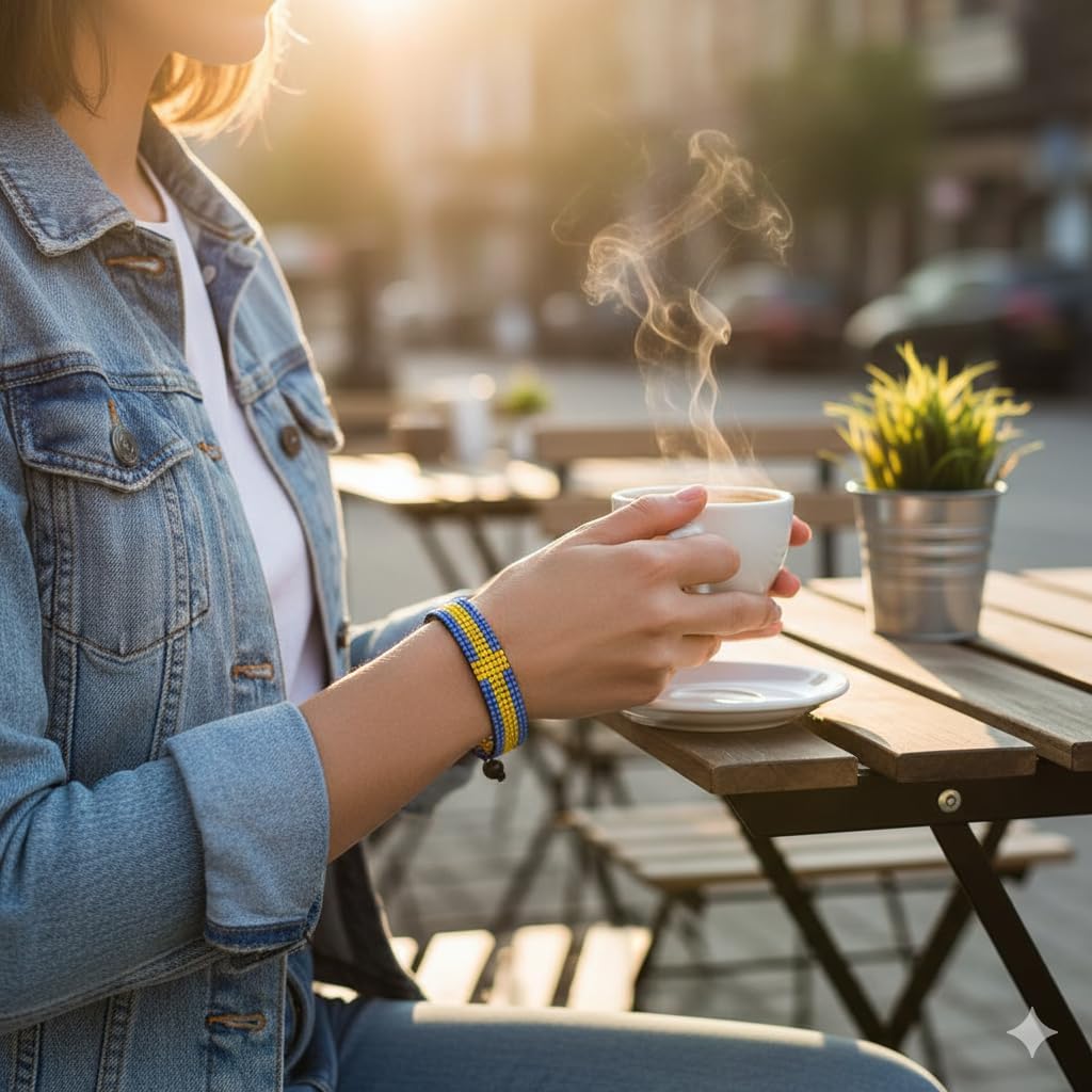 FAHARI Sweden Flag Bracelet: Handmade, Adjustable Unisex Boho Wristband - Image 6