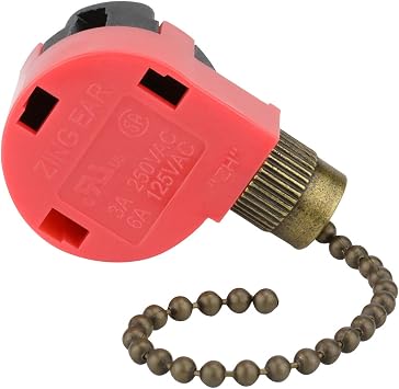 ZE 268S1 Ceiling Fan Switch Zing Ear 268S1 3 Speed 4 Wire Pull Chain Switch For Hunter Ceiling Fan,3 Speed Control Switch Ceiling Fans, Wall Lamps, Cabinet Light, Bronze