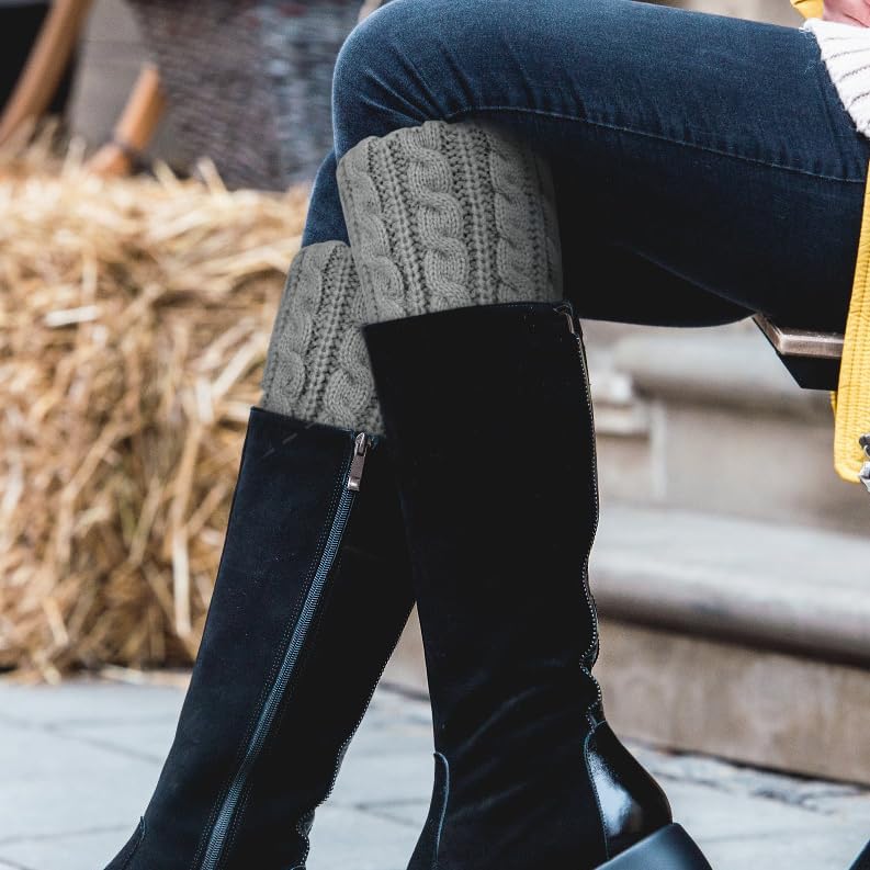 Loritta Womens Boot Socks Winter Warm Crochet Knitted Boot Cuffs Topper Socks Short Leg Warmers Gifts - Image 6