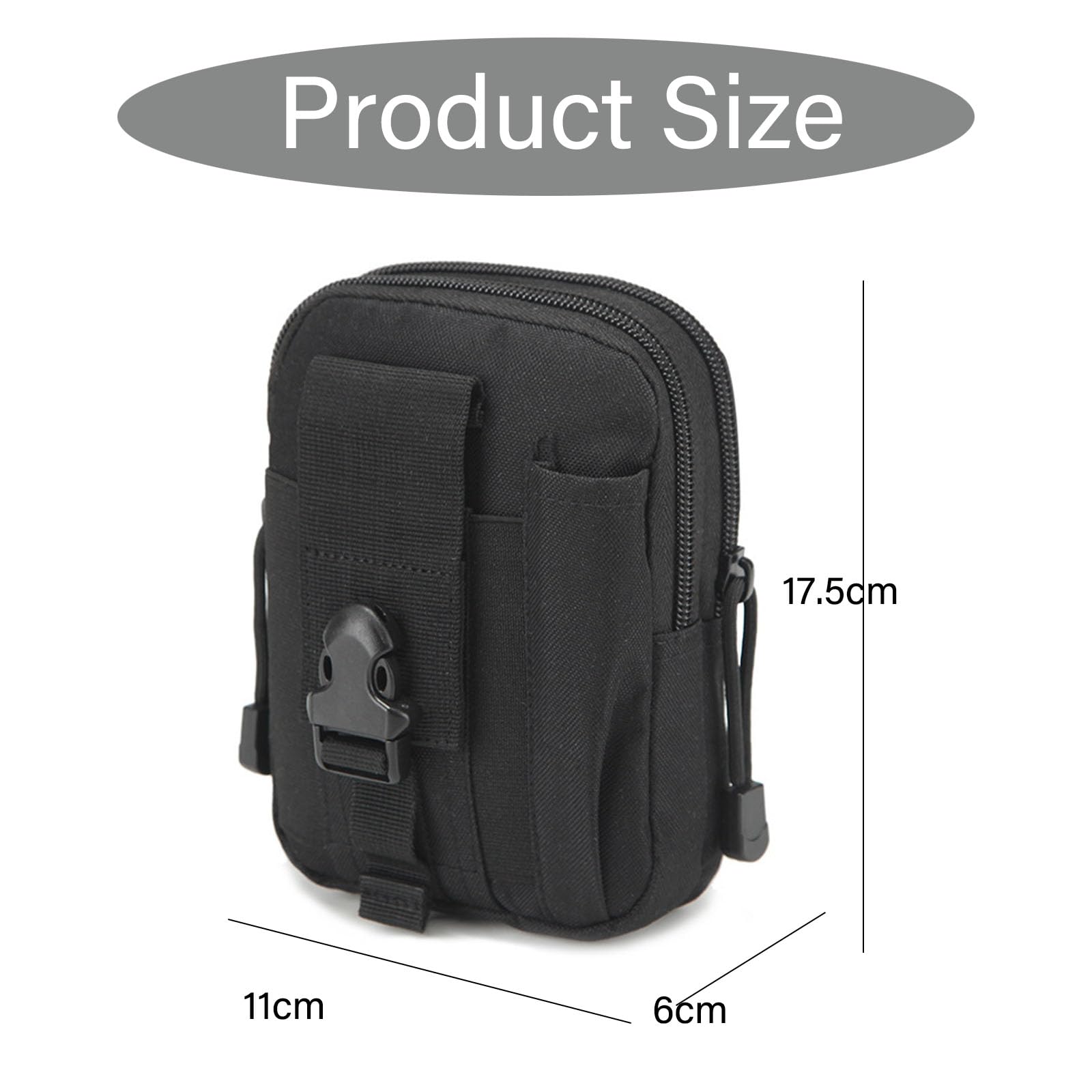 Zeato Tactical Molle Pouch EDC Utility Gadget Belt Waist Bag Pocket Organizer with Cell Phone Holster Holder for iPhone Xs Max/XR/Xs/X 8/8 Plus Samsung Galaxy S10 S9 S8 Pixel LG HTC and