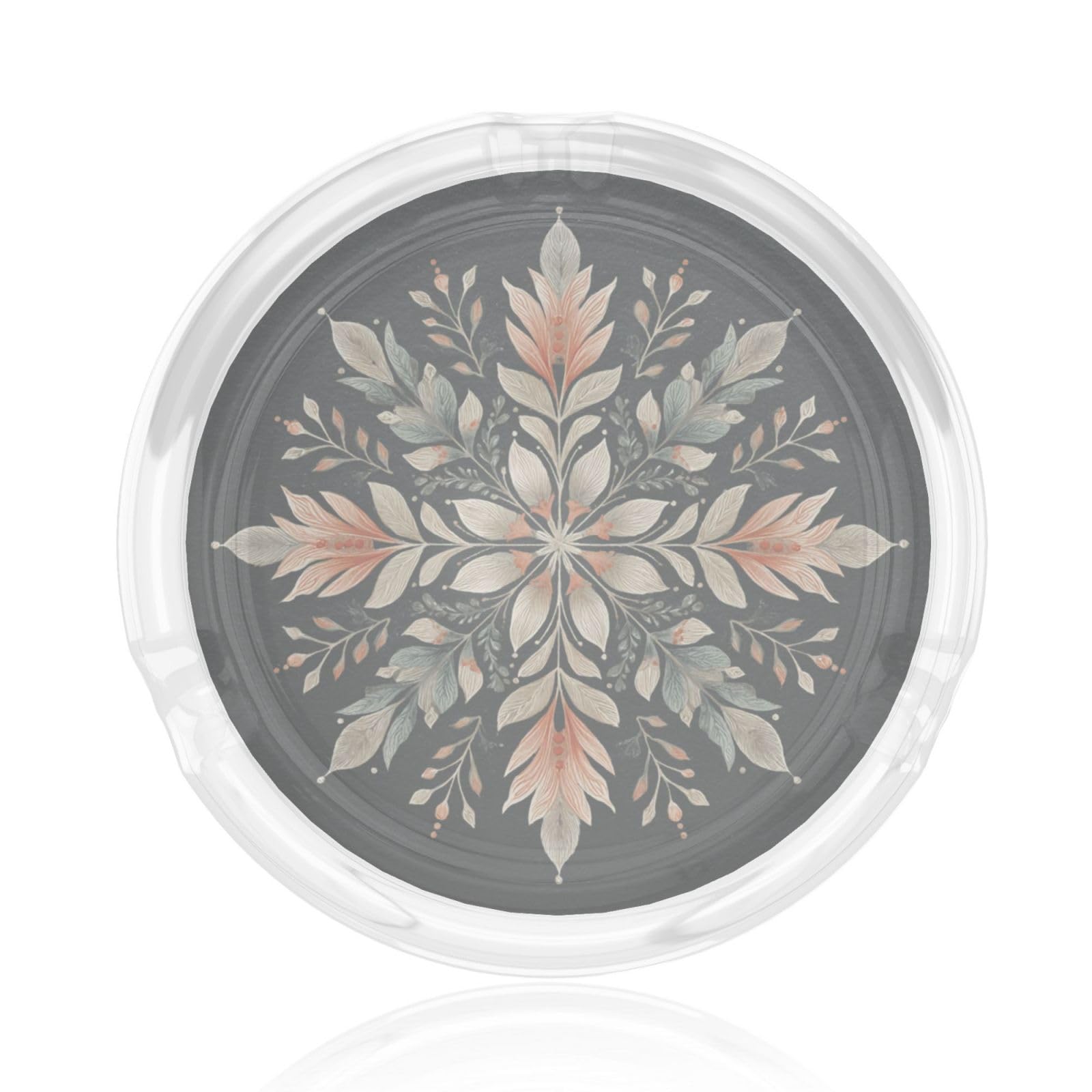 Botanical Snowflake Glass Ashtray For Cigarettes Ash Trays Case For Home Office Decor