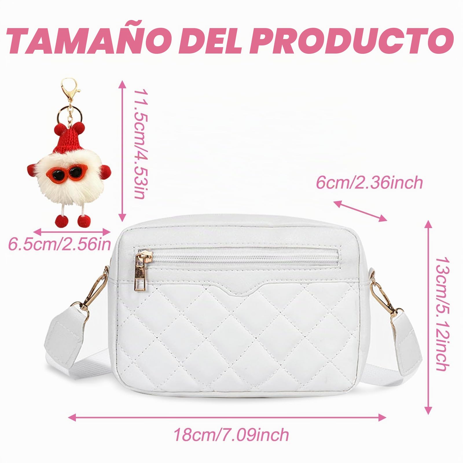 Bolso Bandolera Mujer, Bolso Mujer, Bolsos Cruzados Mujer, Bolsos Bandolera Mujer, Bolso Pequeño Mujer, Bolso Mujer Bandolera para mujer y niña para Compras Viaje,(18 * 13 * 6cm)