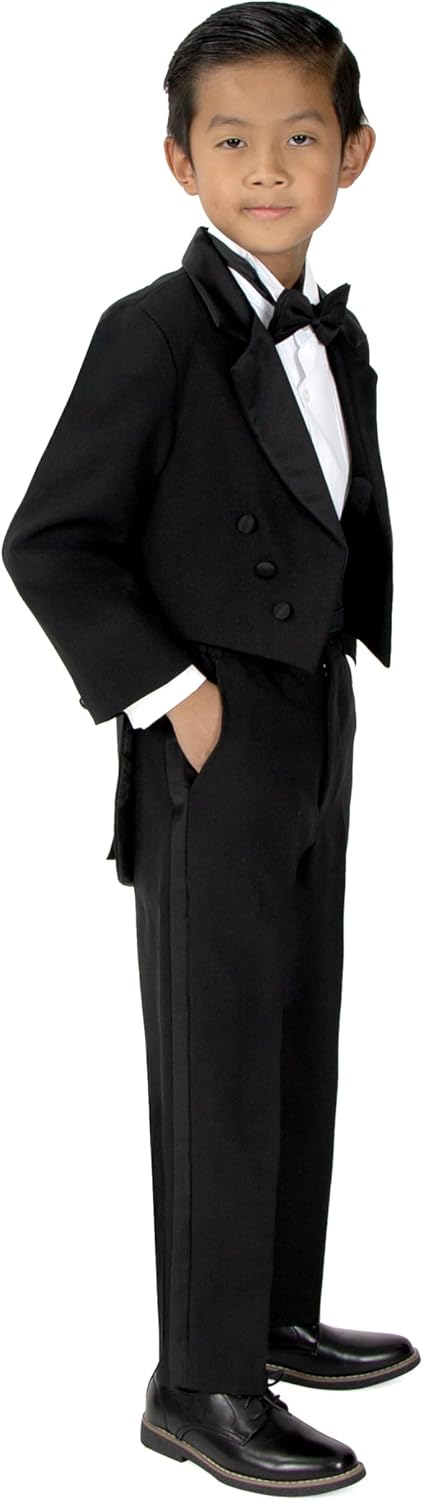 Spring Notion Boys' Black Classic Tuxedo with Tail - Image 3