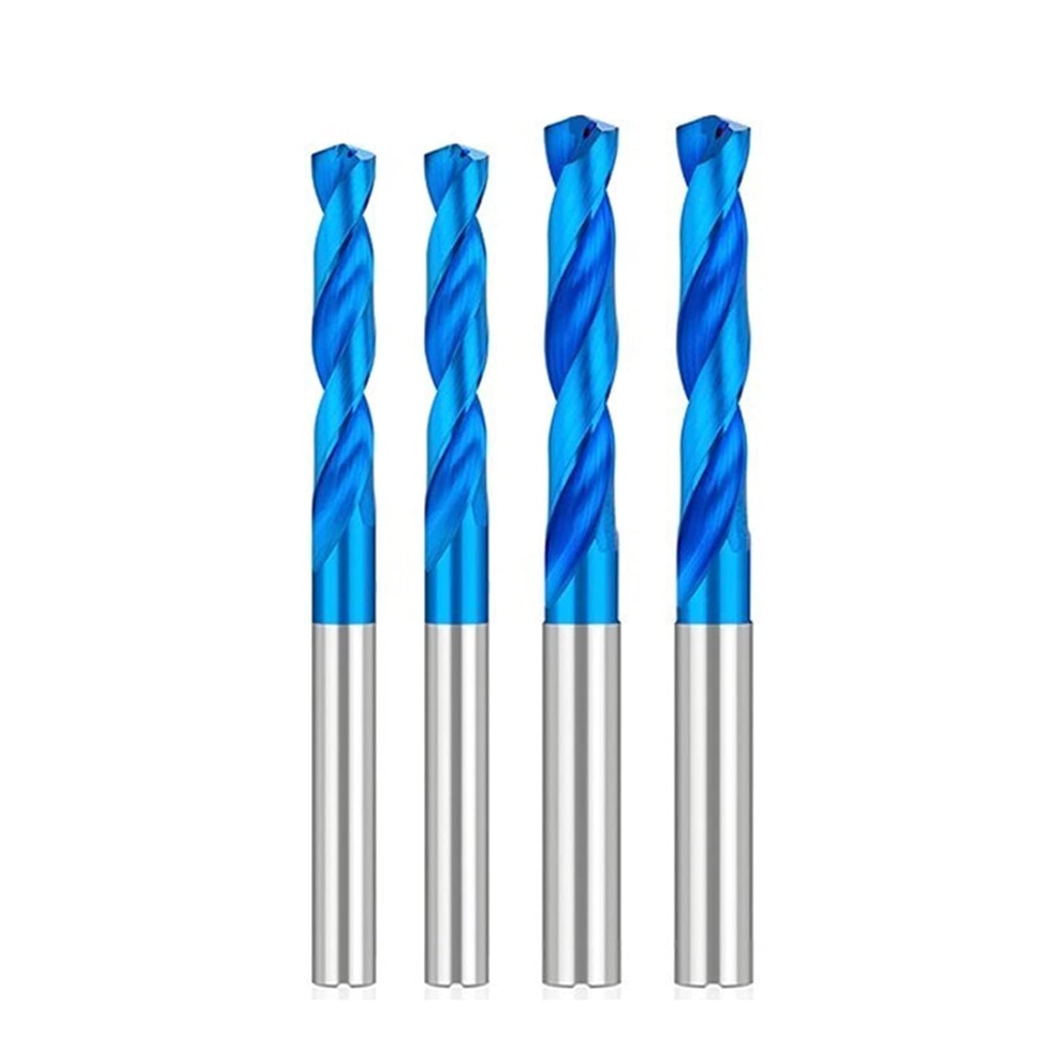 Drill Bit 5D 3.3-9.5mm Tungsten Steel Carbide Drill Bit Blue Coated HSS Drills for Metal Working CNC Machine(4.1mm)