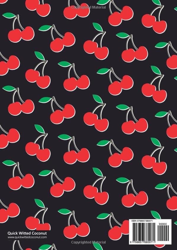 Sweet Cherry Notebook - A4: (Black Edition) Fun notebook 192 lined pages (A4 / 8.27x11.69 inches / 21x29.7cm) - Image 2