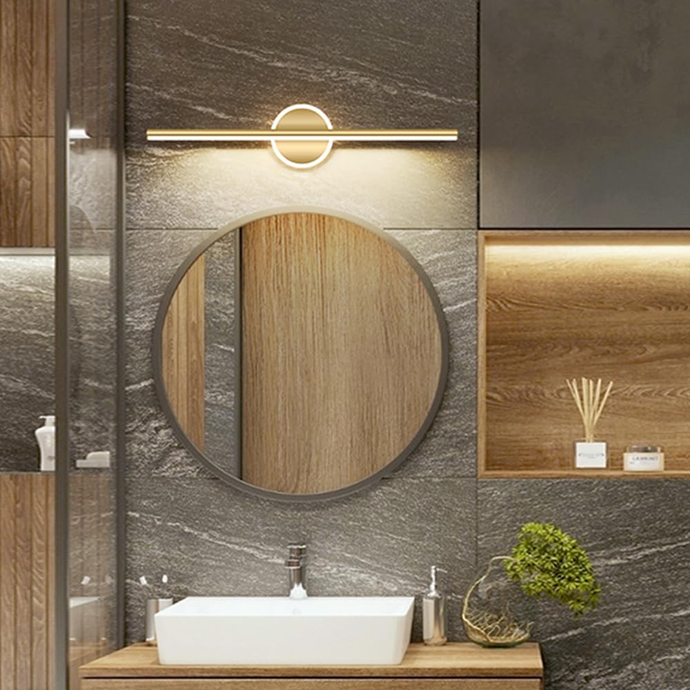 LED Finitura Dorata Lampada Barra Moderna Illuminazione lineare Luci Specchio Interni Lampade Parete Trucco per toeletta Luce da Bagno