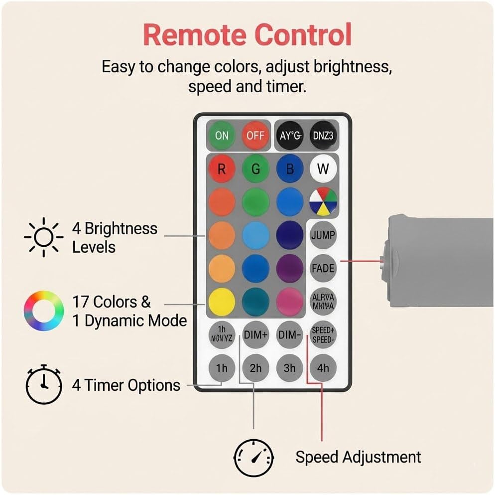 24 LED Rose Flower Tree Lamp，17 Colors Changing Multicolor LED Table Lamp with Remote, USB/Battery Powered Bonsai Night Light, Touch Control for Home Desk Decor, Wedding Christmas Party Centerpiece image 4
