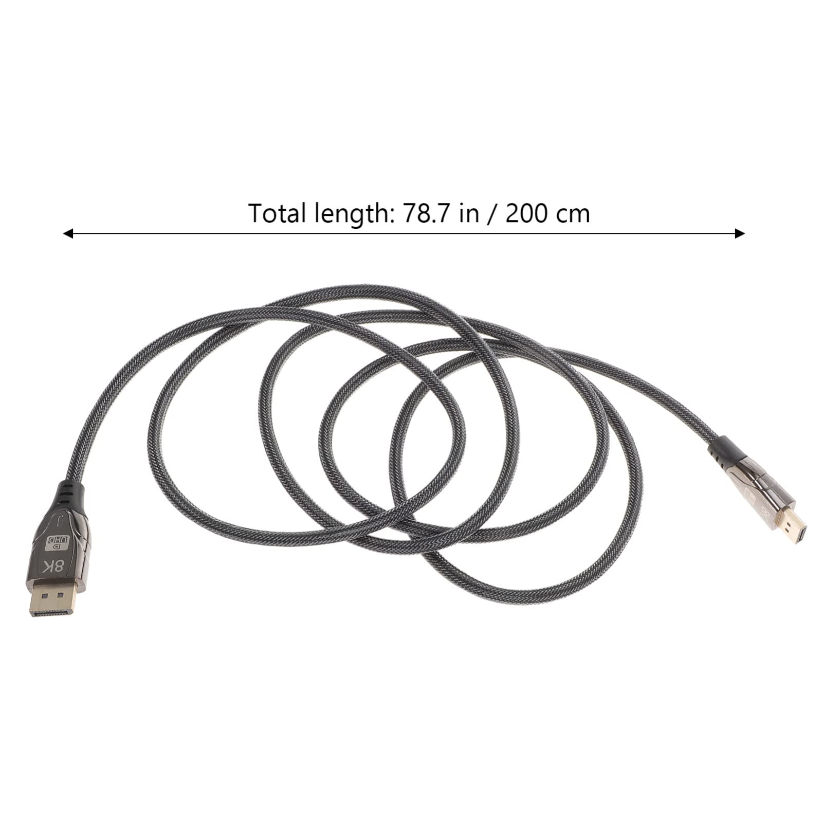 DOITOOL 2m Displayport Cable Male to Male Video Connection Wire for Monitor Supports Resolution High-Performance Transmission for Office Presentations and Projectors