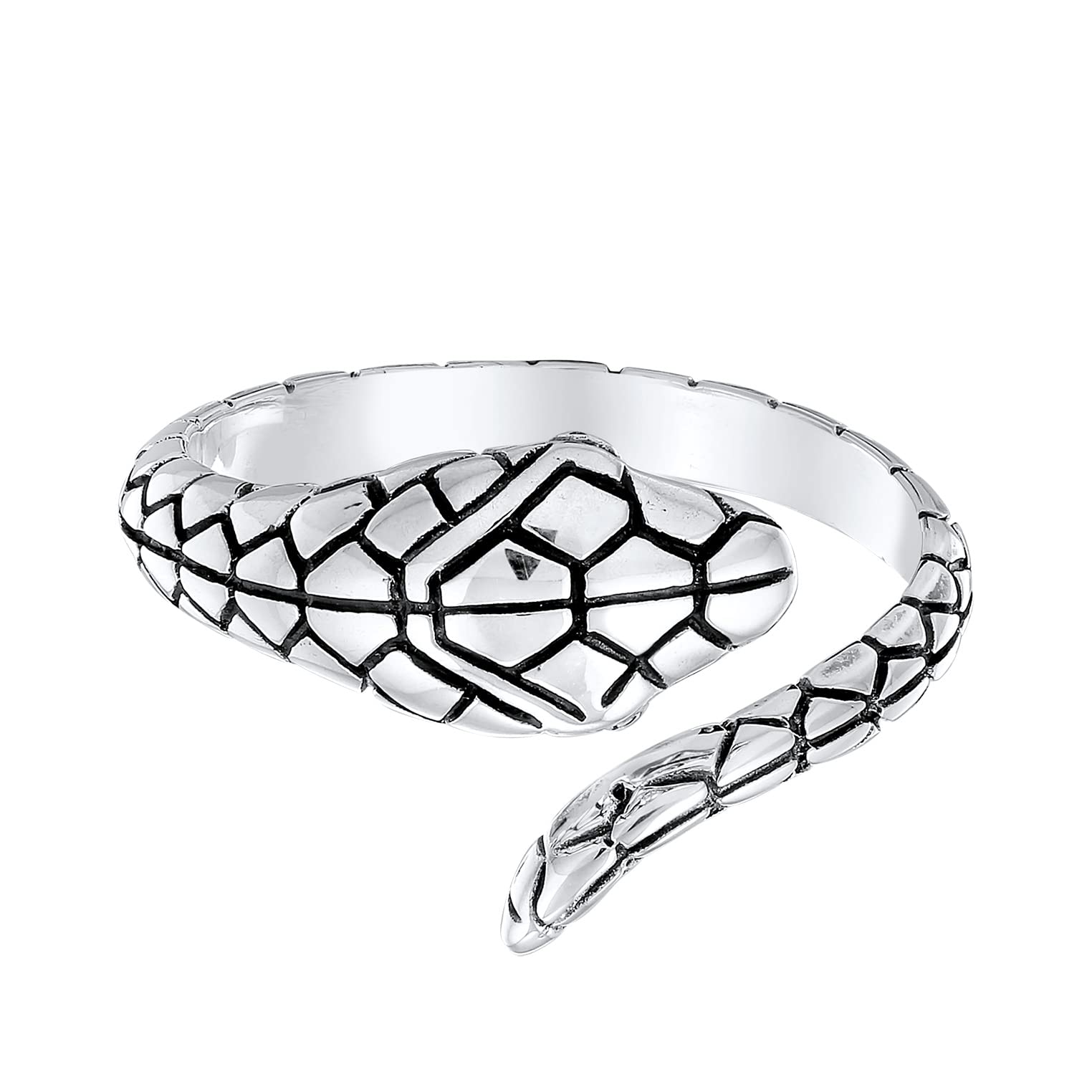 Kuzzoi Herrenring Bandring Männer im Schlangen Design 925 Silber
