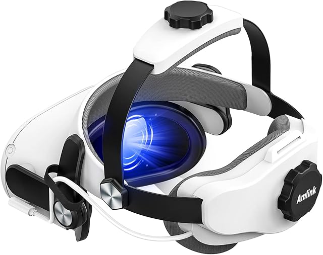 AMLINK SQ2 Pro Head Strap with 5300mAh Battery for Oculus/Meta Quest 2, Adjustable Elite Strap for Quest 2 Replacement Accessories for Enhanced Support and Comfort