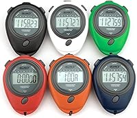 BSN Mark 1 Economy Stopwatch Pack of 6 - 1/100 Sec Precision, Lap Counter, Detachable Lanyard for Coaches