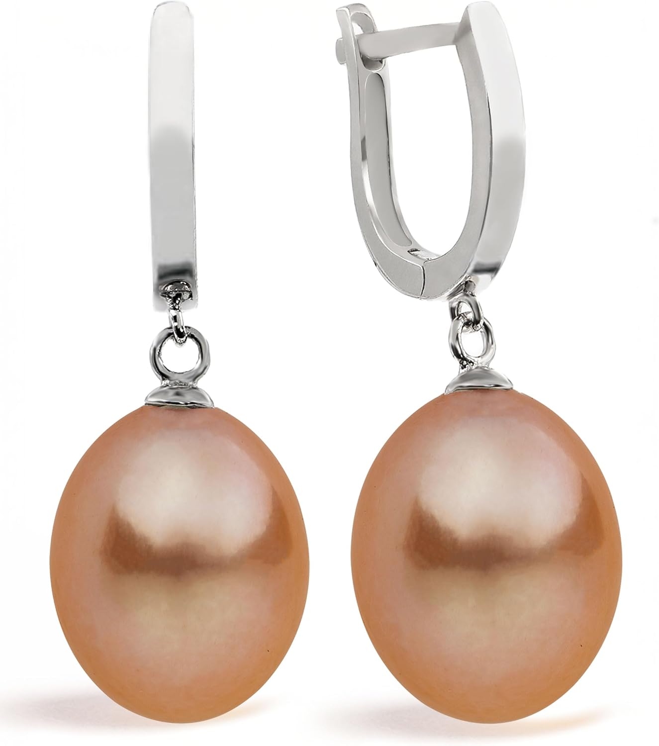Orecchini A Bottone In Perle D'Acqua Dolce Colore Pesca (8-11 Mm) – SECRET & YOU – Argento Sterling 925 Placcato Rodio, Ipoallergenici, Regalo In Elegante Scatola - 2