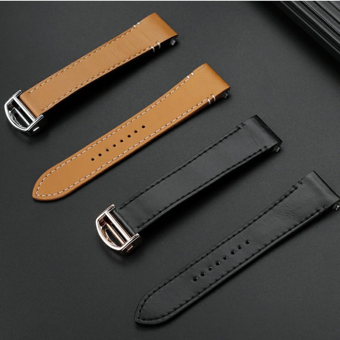 For Cartier Santos Series Leather Strap WSSA0010 Quick-Release Design Genuine Leather 21mm