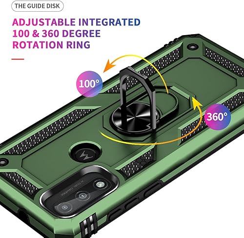 Miniatura 4 de Funda para Moto G Pure, Moto G Power 2022 con protector de pantalla HD, grado militar de 16 pies probada en caídas anillo a prueba de golpes para