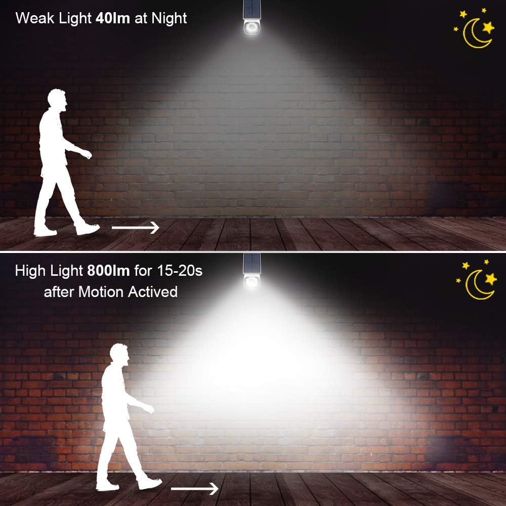 Solar Motion Sensor Light，BNT Flood Light Security Super Bright LED Outdoor Light with 800Lm Waterproof Solar Power Charging Motion Sensor Lights (L3 1 Pack)