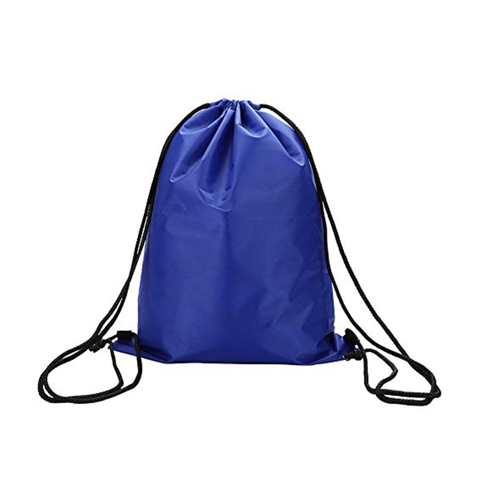 SUFIAH Polyester Reusable Gym Sack Bag for Adults Drawstring Kids Backpack Handy Shoe Sack Girls PE (BLUE-Pack of 2)