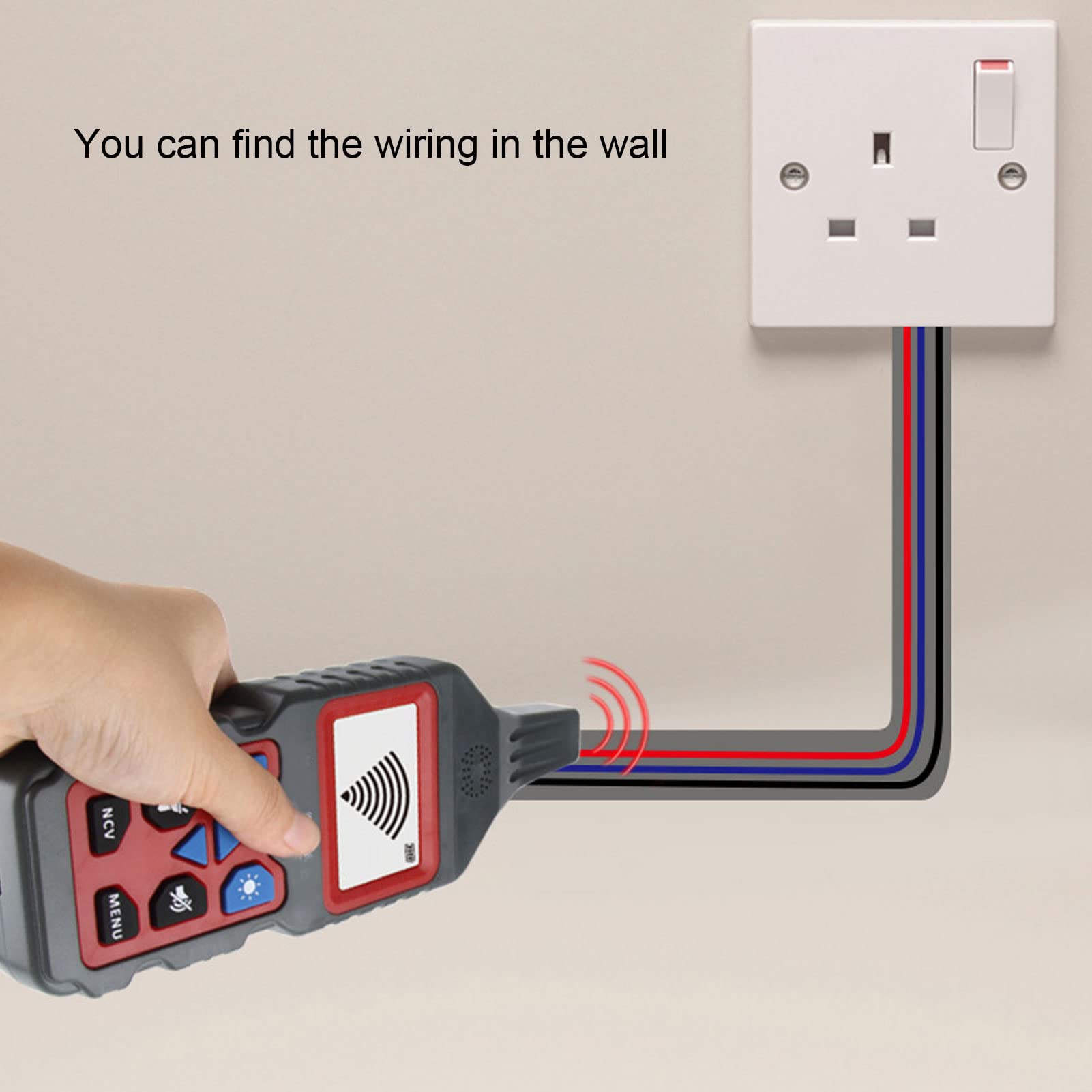 Probador de Cables Subterráneos, Detector de Rastreador de Cables de Localización, Localizador de Cables de Cables Subterráneos de 12 a 400 V Ca CC, Función de Linterna Incorporada para Conductos