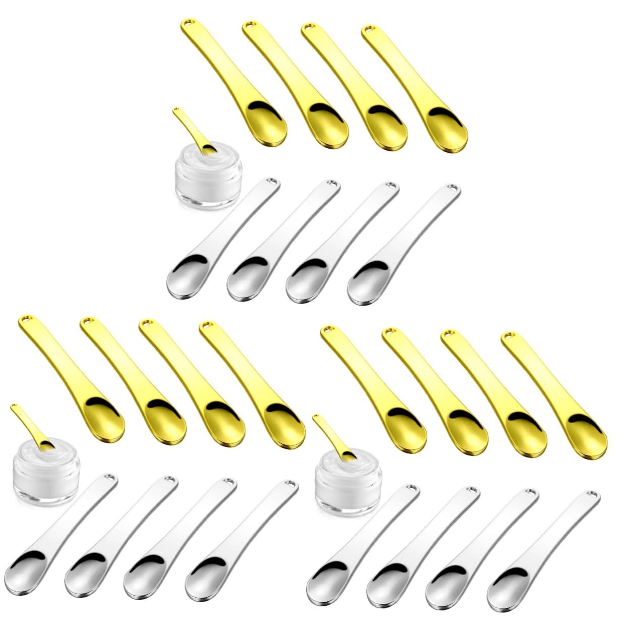 Beavorty 3 Set Di Spatole Per Il Trucco in Metallo Cucchiaio Per Mescolare Maschere Strumento Per La Della Pelle Per Creme E Maschere 8 Pezzi * 3