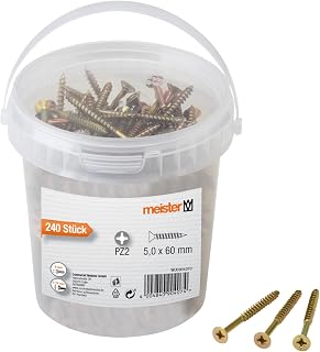 Meister Universalschrauben 5,0 x 60 mm – 240 Stück – Gelb verzinkt