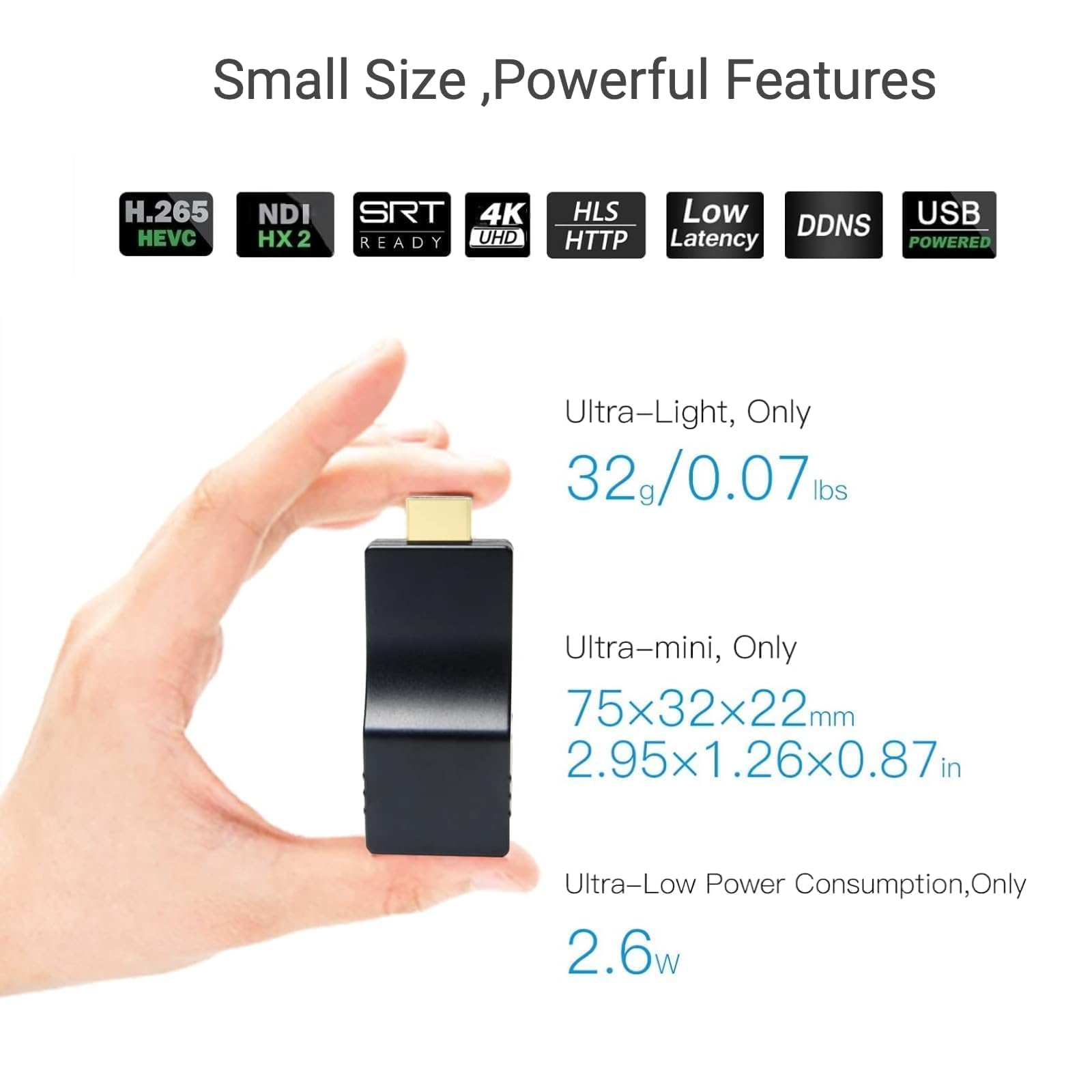 DDMALL 4K NDI Encoder, NDI|HX2 unterstützt, H.265 H.264 HDMI Video Encoder für Live-Streaming auf YouTube, Facebook, Twitch, IPTV, Modell HEV-4K