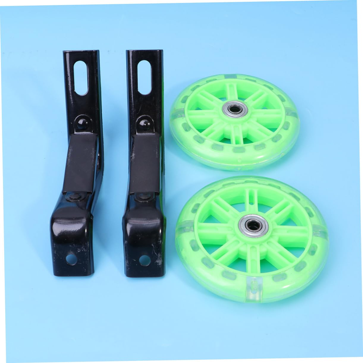 WOONEKY Ruedas De Entrenamiento De Bicicleta Soporte para Niños Ruedas De Entrenamiento para Niños Pequeños Niños Estabilizadores Visera Rueda De Entrenamiento Comercial Green