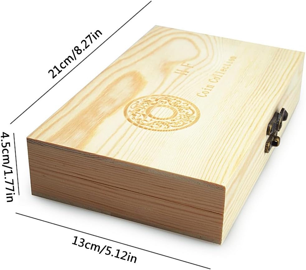 コインコレクションボックス コレクター用 木製コインコレクションボックス コイン20枚収納 Amazon | フェリモア コイン コレクションケース  硬貨 木製 ボックス 木箱 コインカバー 50枚付き 通販