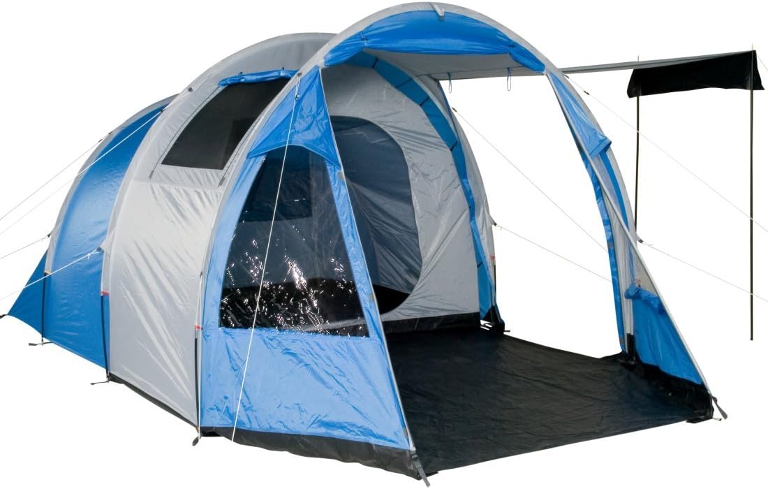 TSB 4 man tent tunnel tent 3000mm waterproof standing height ventilation blue