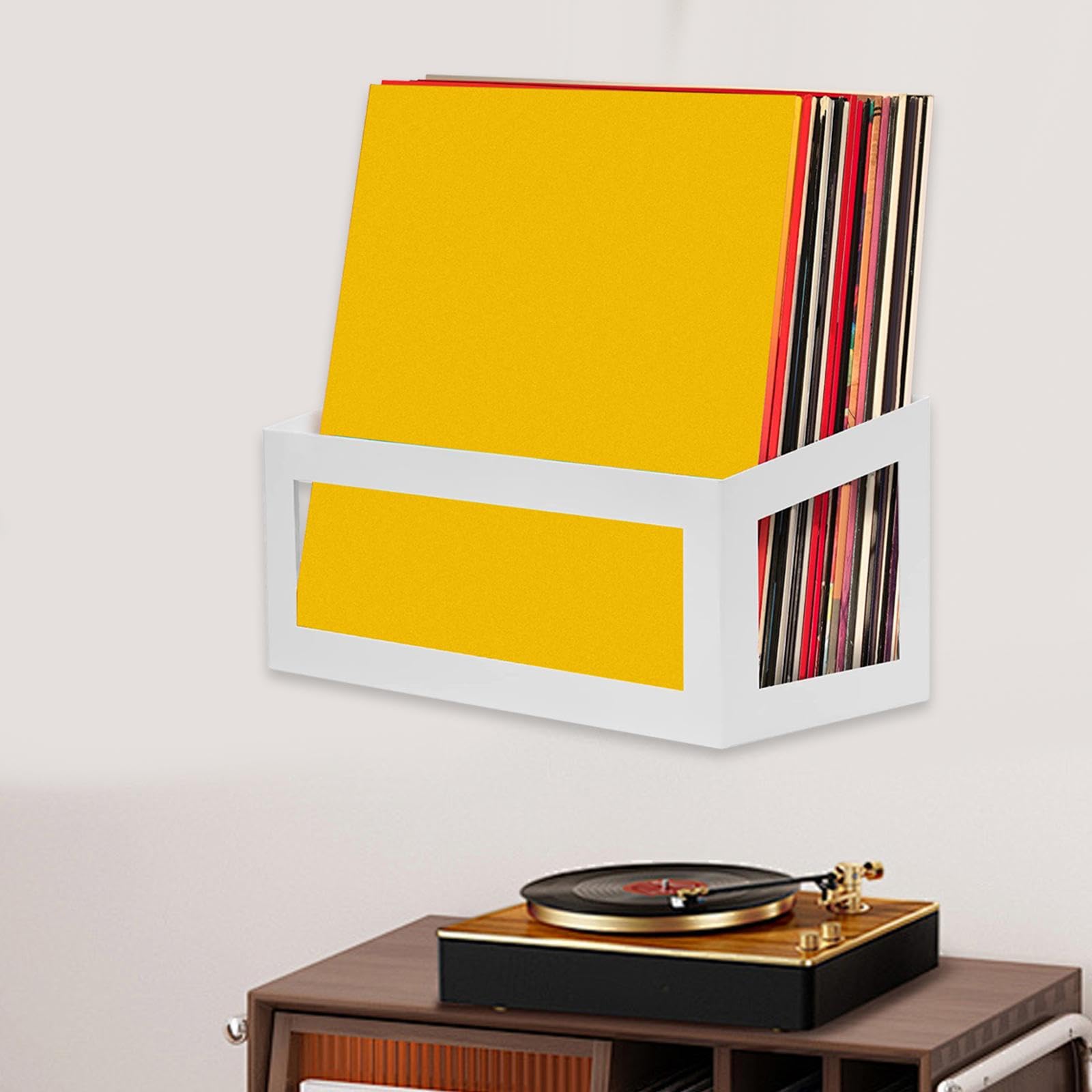 Mensola Galleggiante per di Album, Supporto da Parete per Dischi in Vinile, Porta Dischi da Appendere al Muro