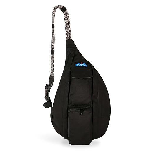 KAVU Mini Rope Bag Cotton Crossbody Sling - Black