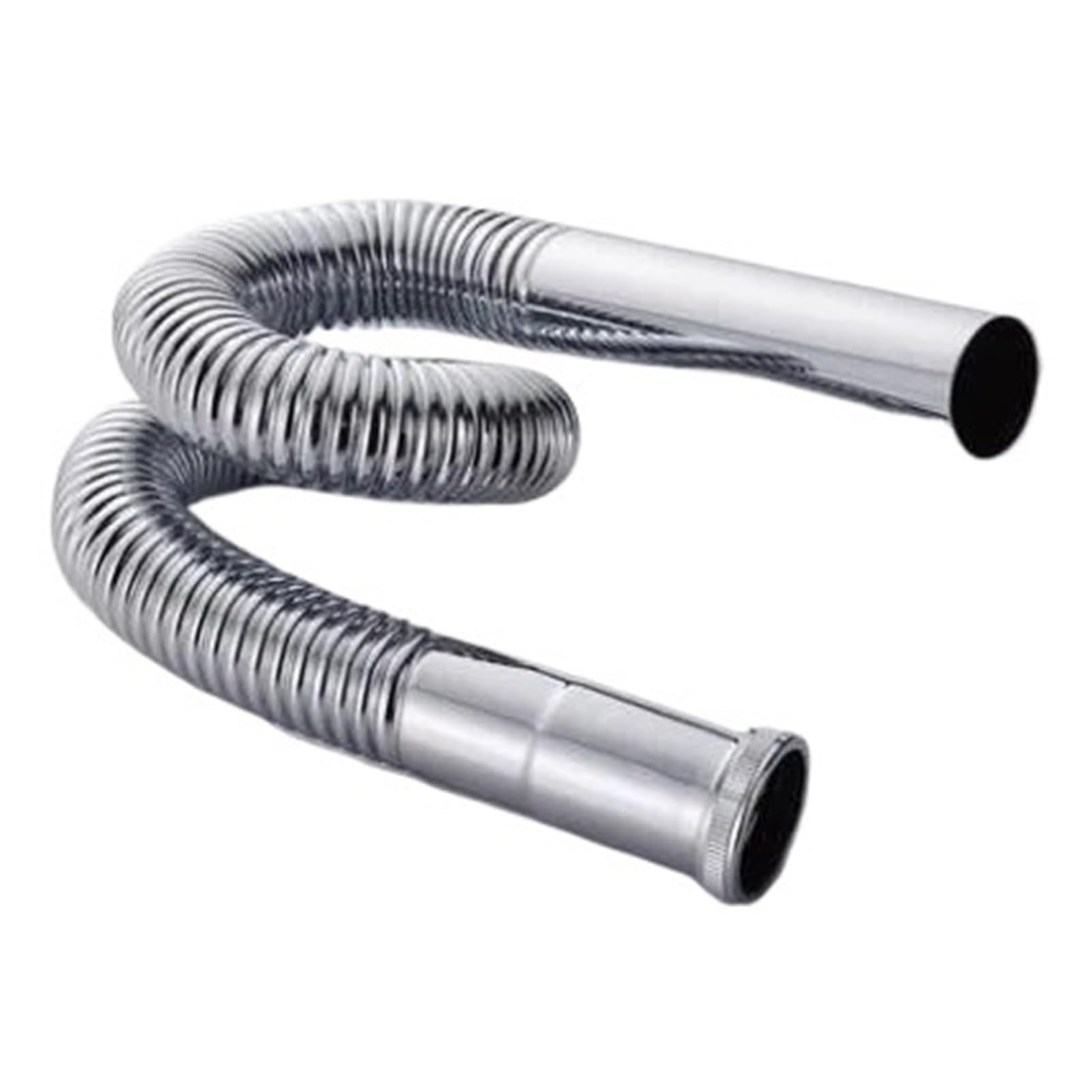 Manguera de latón Sifón Desagüe flexible for fregadero Baño Cocina Lavabo Tubo agua Juego desagüe Accesorios for bañera(Silver)