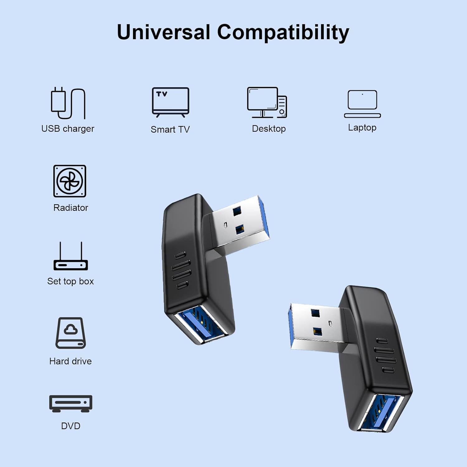 Chеареѕt 🛒 USB 3.0 Adapter 90 Degree Male to Female Coupler Connector Plug Left Angle and Right Angle by Oxsubor