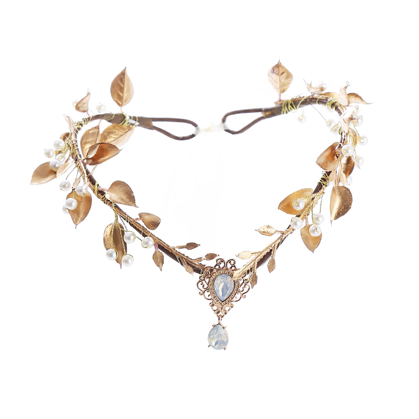 Golden Floral Headband for Women Renaissance Wedding Cosplay Prom Photo Props Amazon.com : CHANACO Pink Adjustable Floral Crown, Boho  main image 4