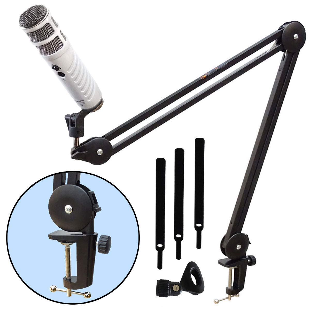 Rode Podcaster MKII - Microfono dinamico USB + Keepdrum MS138, braccio per microfono