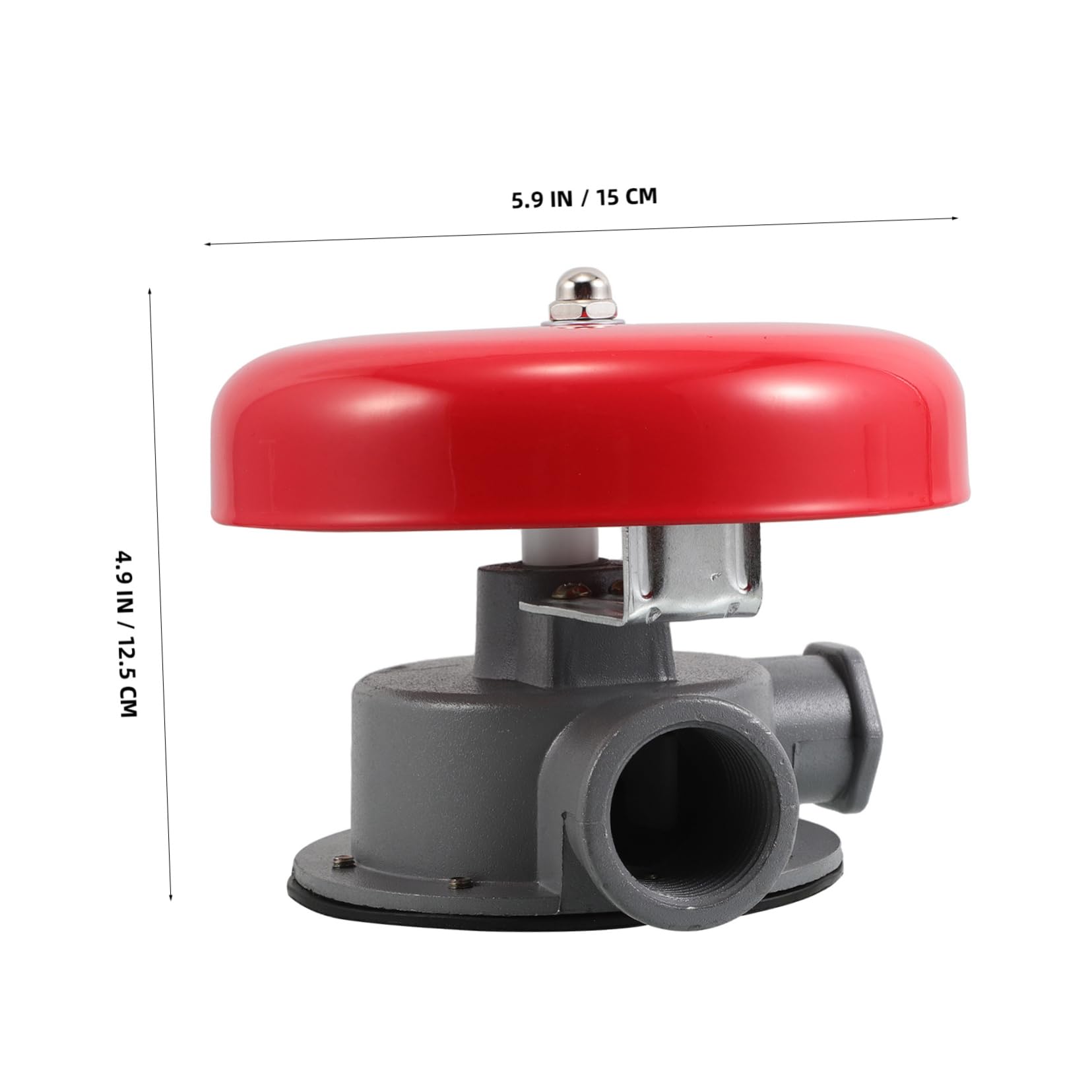 Hydraulische Feueralarmglocke Runde Eisen Alarmglocke | Wasserantrieb, Rot, Zuverlässig bei Warnsignalen, Wetterfest, für Wohnhäuser, Industriegebäude, Sicherheitsbereiche