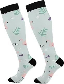 501 Compression Socks Pink Flamingo Sports Socks Comfortable Athletic Socks Soft Crew Socks For Walking Men Women 40cm