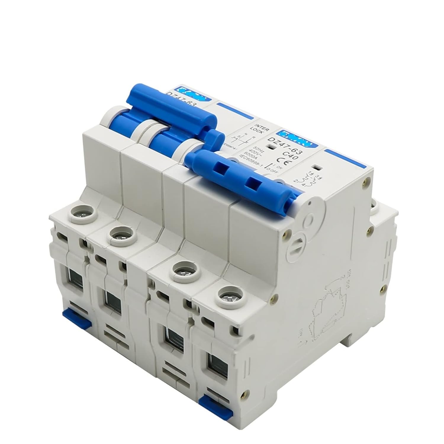 2P+2P MTS AC デュアル電源手動転送インターロック サーキット ブレーカ Din レール分離切断スイッチ MCB 40A