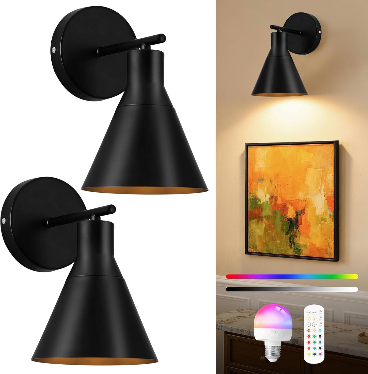 HOJOYRI Wireless Wall Sconces Deal at Amazon: Save 50%